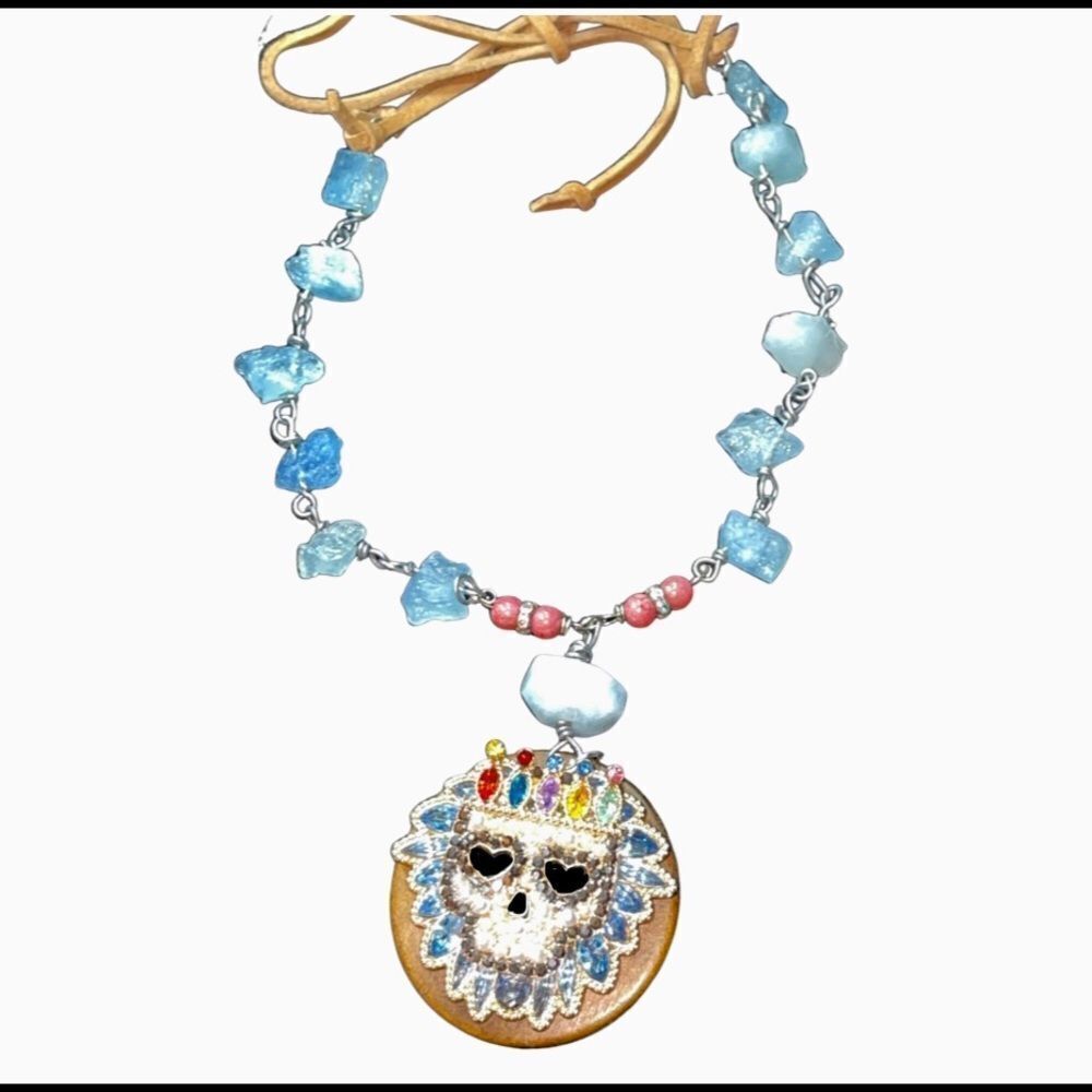**HOST PICK** Artisan OOAK Sparkly Call the Witch Doctor Necklace in Blue